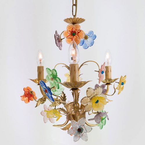 Model 287/3 Chandelier in wrought iron , hand forged by the best crafters